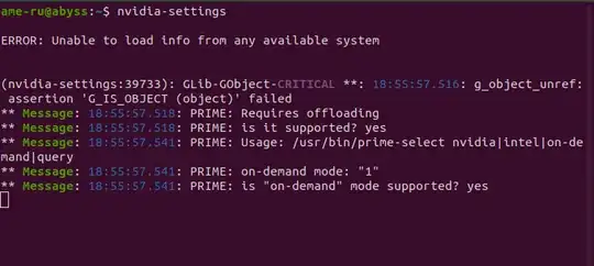 nvidia-settings terminal output
