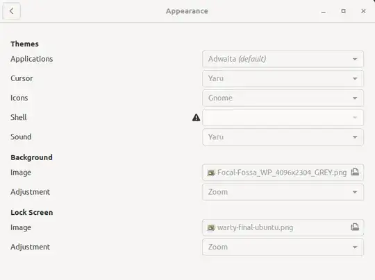 Tweaks Appearance window
