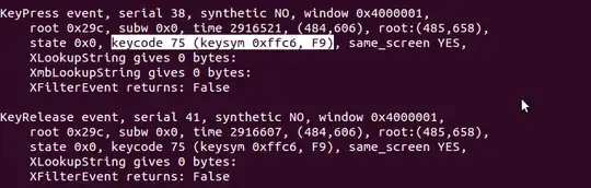 Terminal window showing F9 KeyPress event