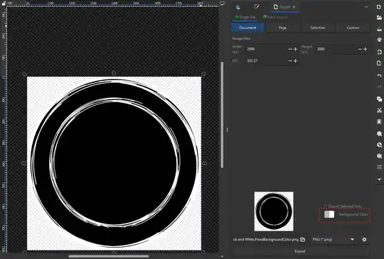 Image showing the Export Image dialog, with the Background Color option highlighted