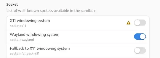 A screenshot of the Flatseal configuration options.