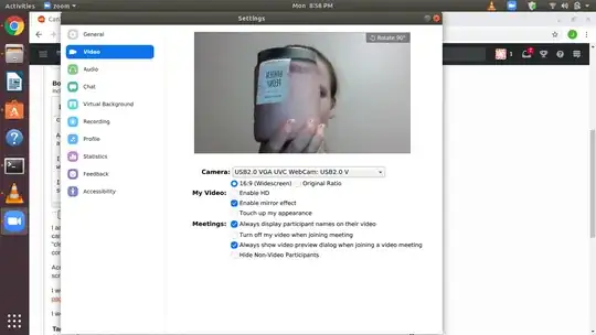 Zoom settings and camera example