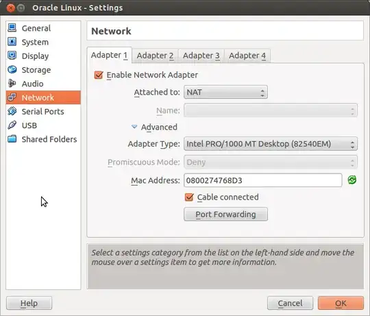 NAT configuration of 1st adapter