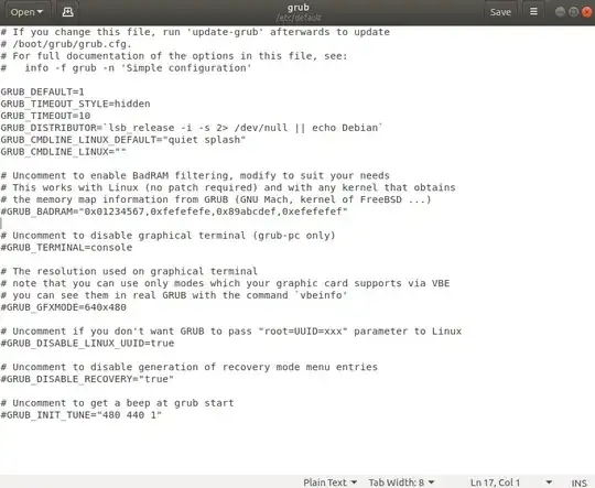 Content of Grub file on Ubuntu