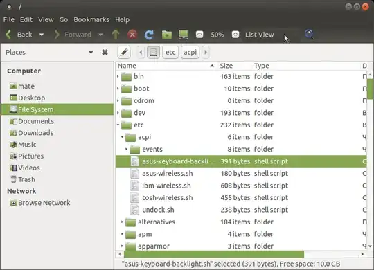List view with three
