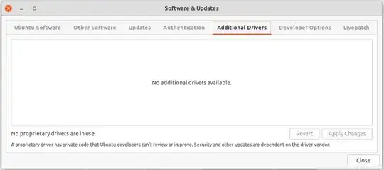 Screenshot of Software & Updates > Additional Drivers