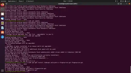 screenshot of terminal