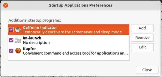Screenshot of Startup Applications