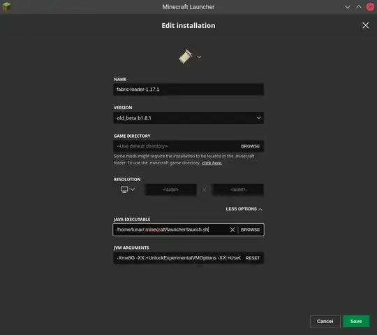 The "more options" submenu, highlighting "Java Executable"