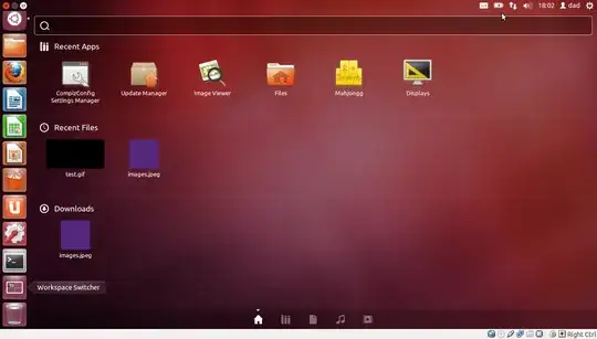 Screenshot of Dash Home, showing three sections "Recent Apps", "Recent Files", and "Downloads"