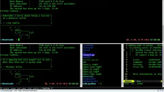Yakuake with multiple splits