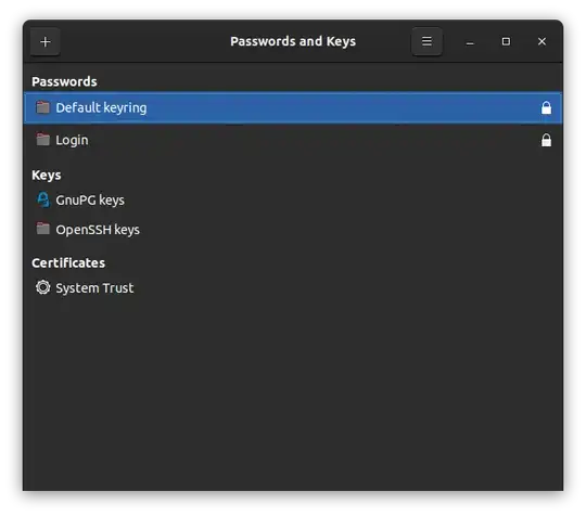 right click on the keyring