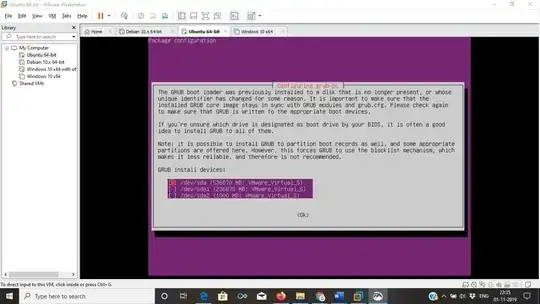 grub update and re install message