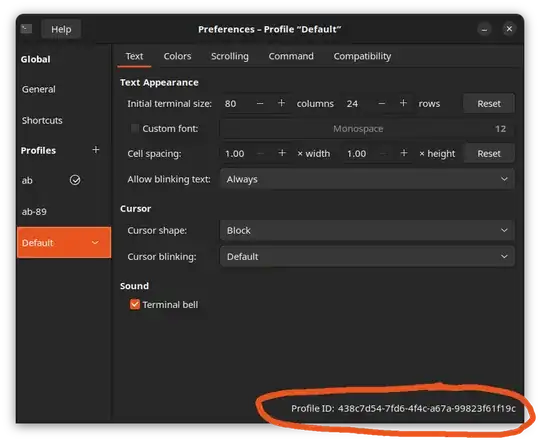 gnome-terminal preferences