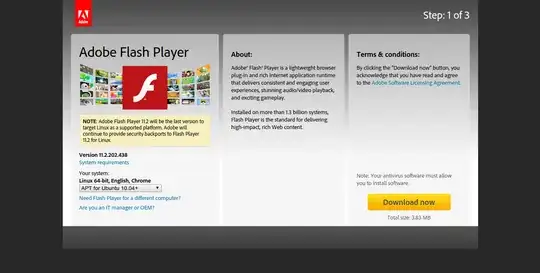Adobe Flash Player Download page