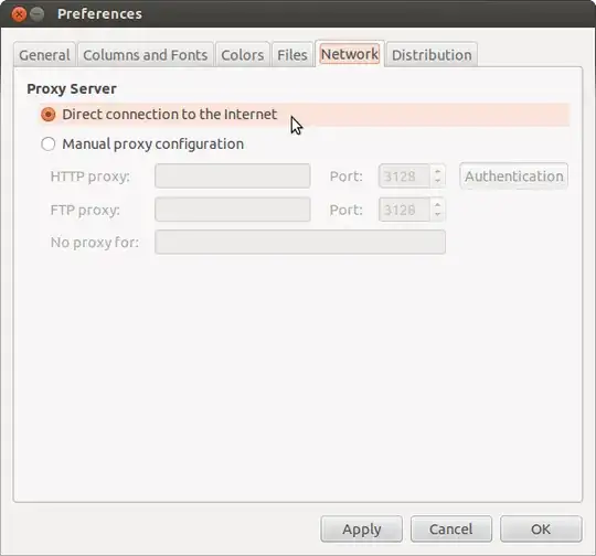 Synaptic proxy settings