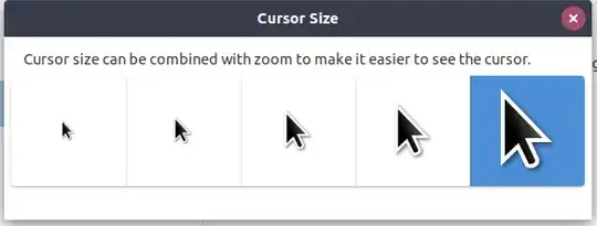 Cursor size window