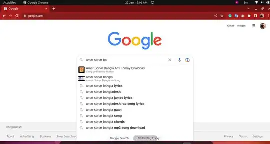 image of Chrome typing