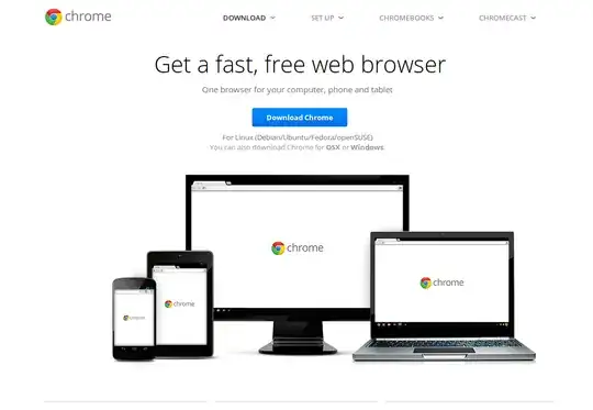 Screenshot: Chrome website