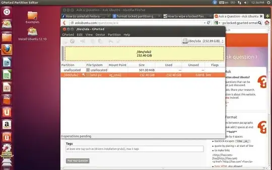 Screenshot of GParted