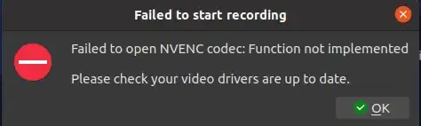 OBS failed to open NVENC codec error.