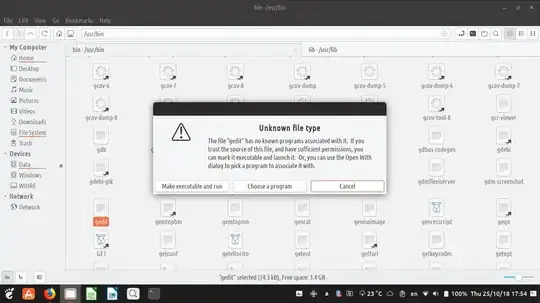 Trying to run /usr/bin/gedit screenshot