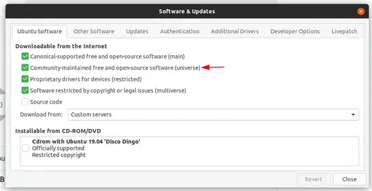 Update Software -> universe