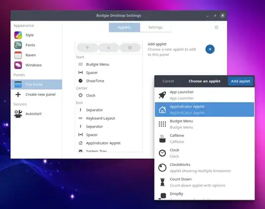 Bugie Desktop Settings applet adding to panel picture