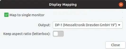 display mapping dialog box
