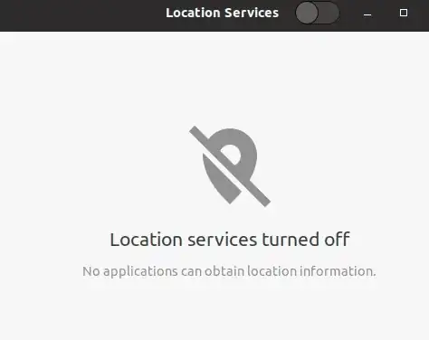 Location Services window