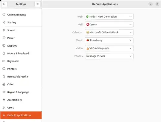Midori Now Appears Listed in Settings