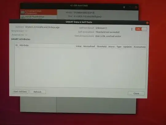 "Disk is OK, one bad sector"