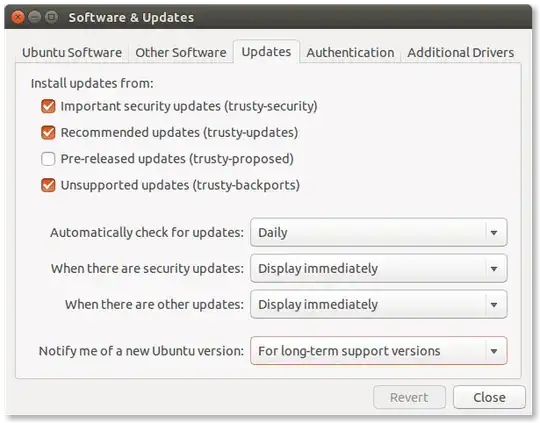 Software Updater settings