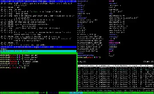 Screenshot of tmux