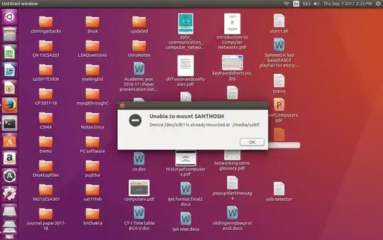 This is my alert message i get usb connected