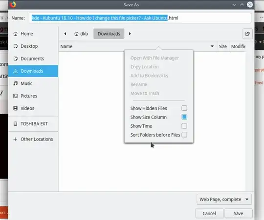 Firefox using the gtk file selection dialog