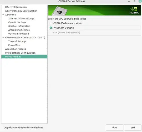 Screen of my nvidia-settings: