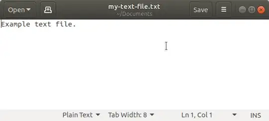 example text file open in Gedit