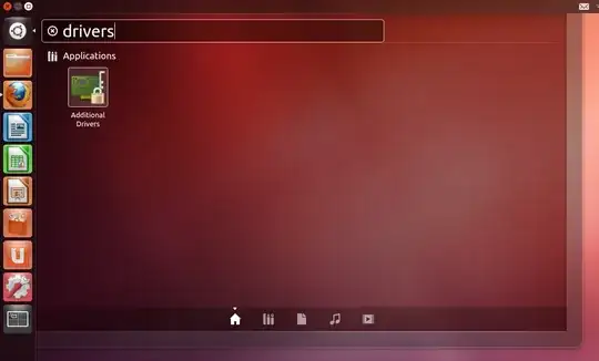 Screenshot of searching the Dash for "drivers". First result selected.