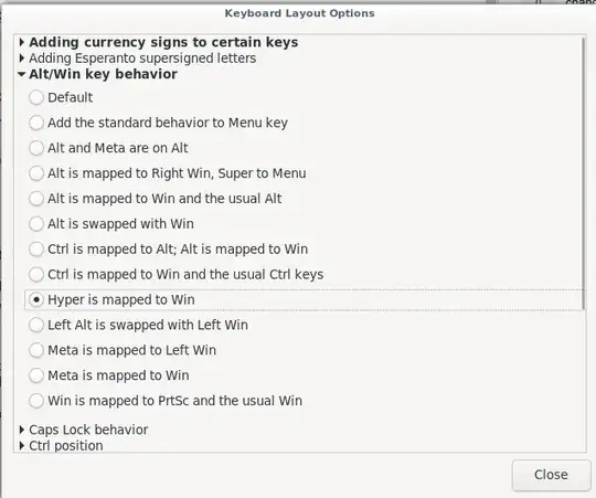 Screenshot showing "hyper is mapped to win" selected