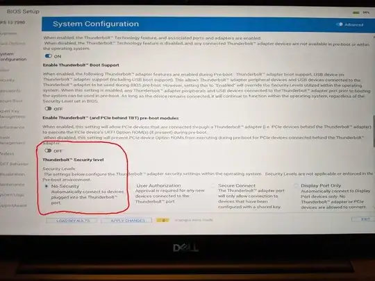 BIOS Thunderbolt Security