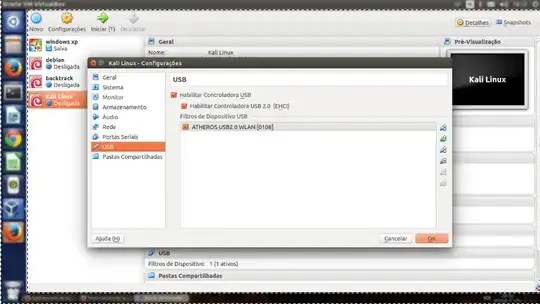 Kali Linux config dialog