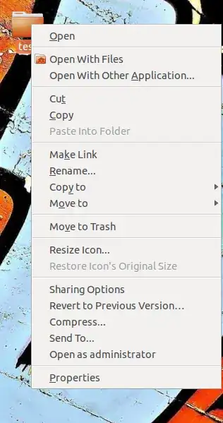 Screenshot of right-click menu