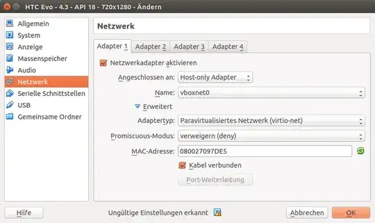 Settings Virtual Box