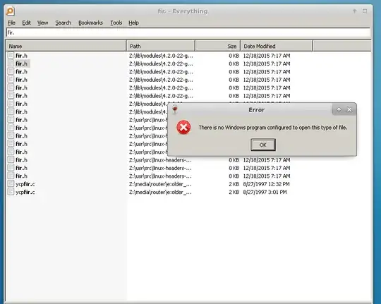 everything search running with wine