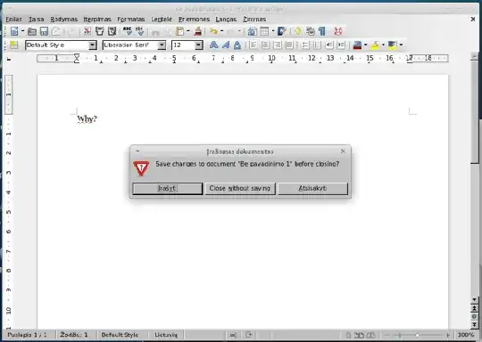Libreoffice Xubuntu dialog window