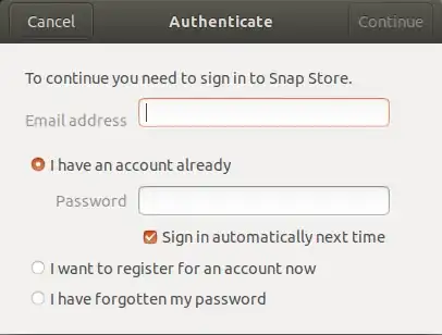 Software Center Authentication Screen