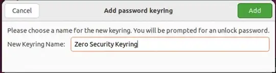 Name the keyring so that you will remember it is unencrypted