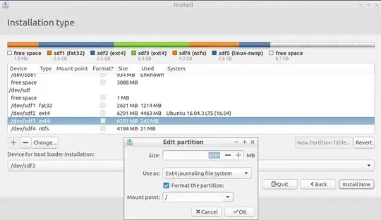 4) When installing OS select same "Device for boot loader installation" as for "/"