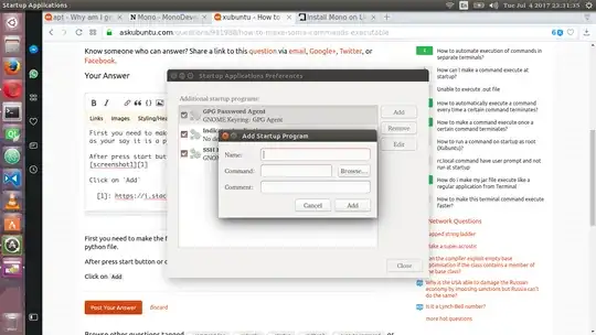 Menu list in Startup